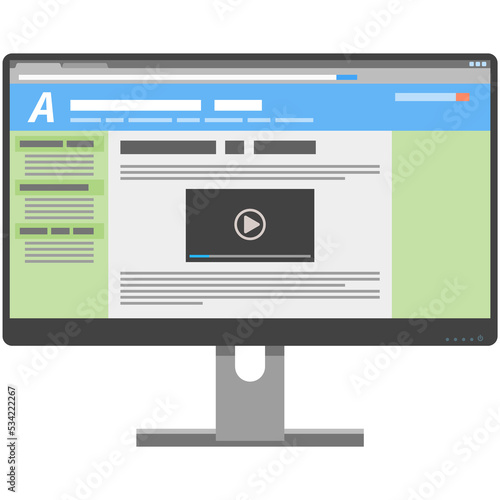 Online education platform computer vector illustration on white