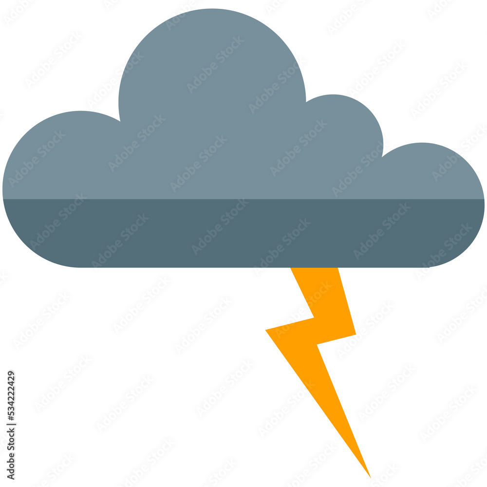Cloud with lightning vector thunder storm icon illustration Cloud with lightning vector thunder storm icon illustration