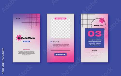 Fashion sale social media story template with gradient 