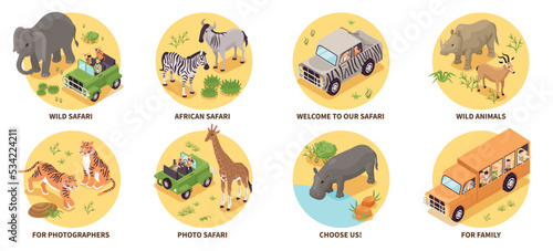 Isometric Photo Safari Set