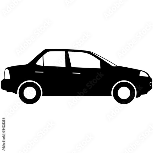 Fototapeta Naklejka Na Ścianę i Meble -  Car silhouette vector, auto icon, automobile illustration