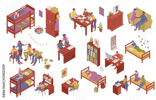 Student Dormitory Room Set