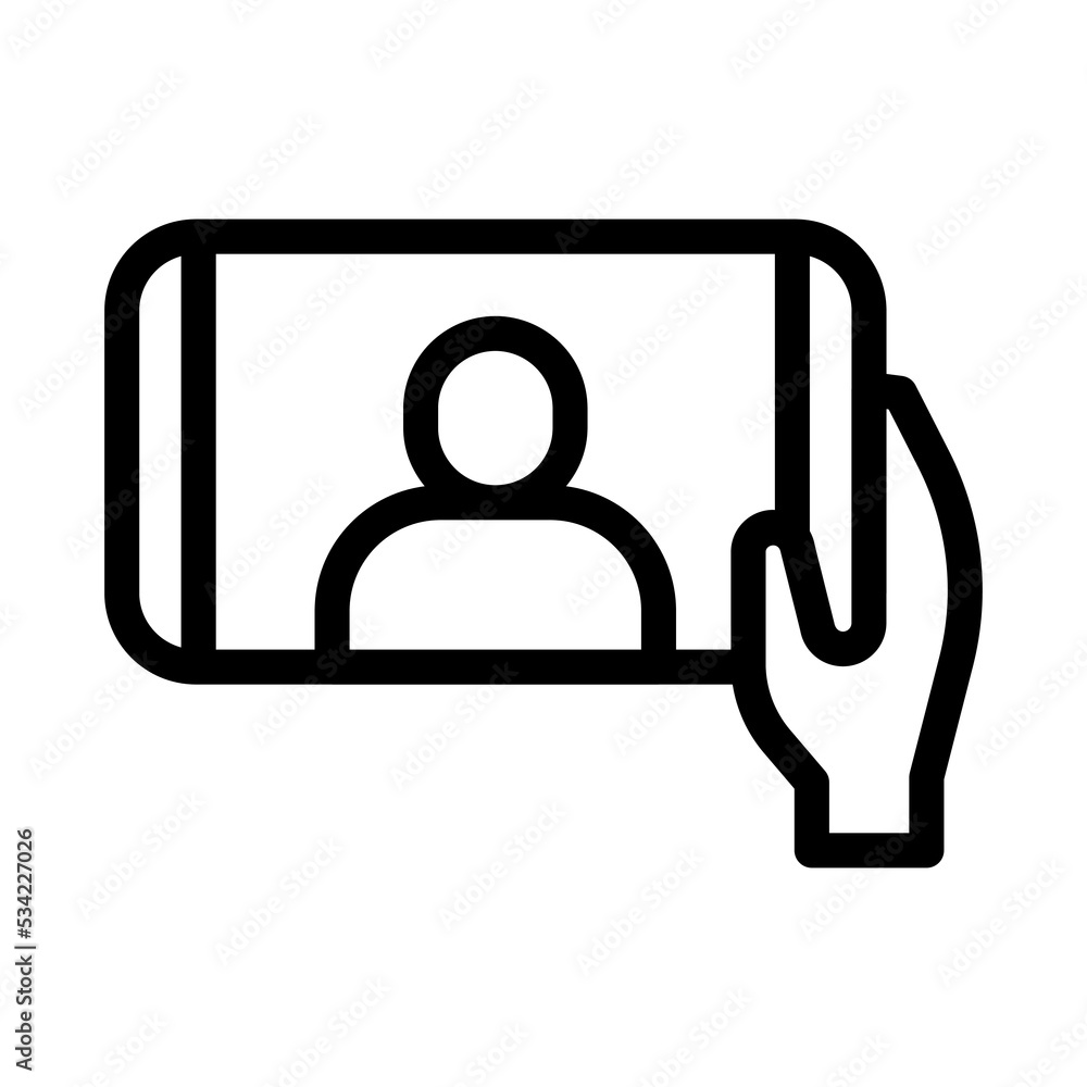 selfie line icon illustration vector graphic selfie line icon illustration vector graphic