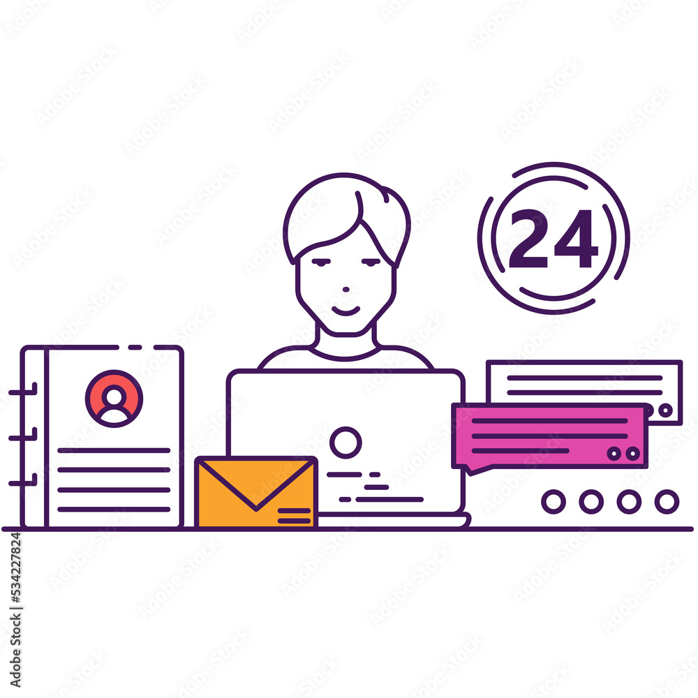 Call center chat support service vector icon Call center chat support service vector icon