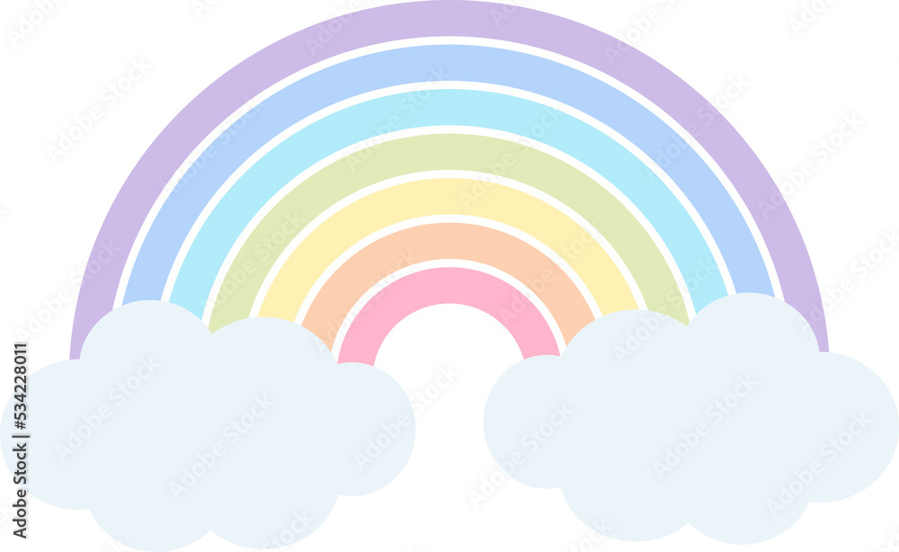 Pastel Rainbow with Cloud for Decoration Pastel Rainbow with Cloud for Decoration