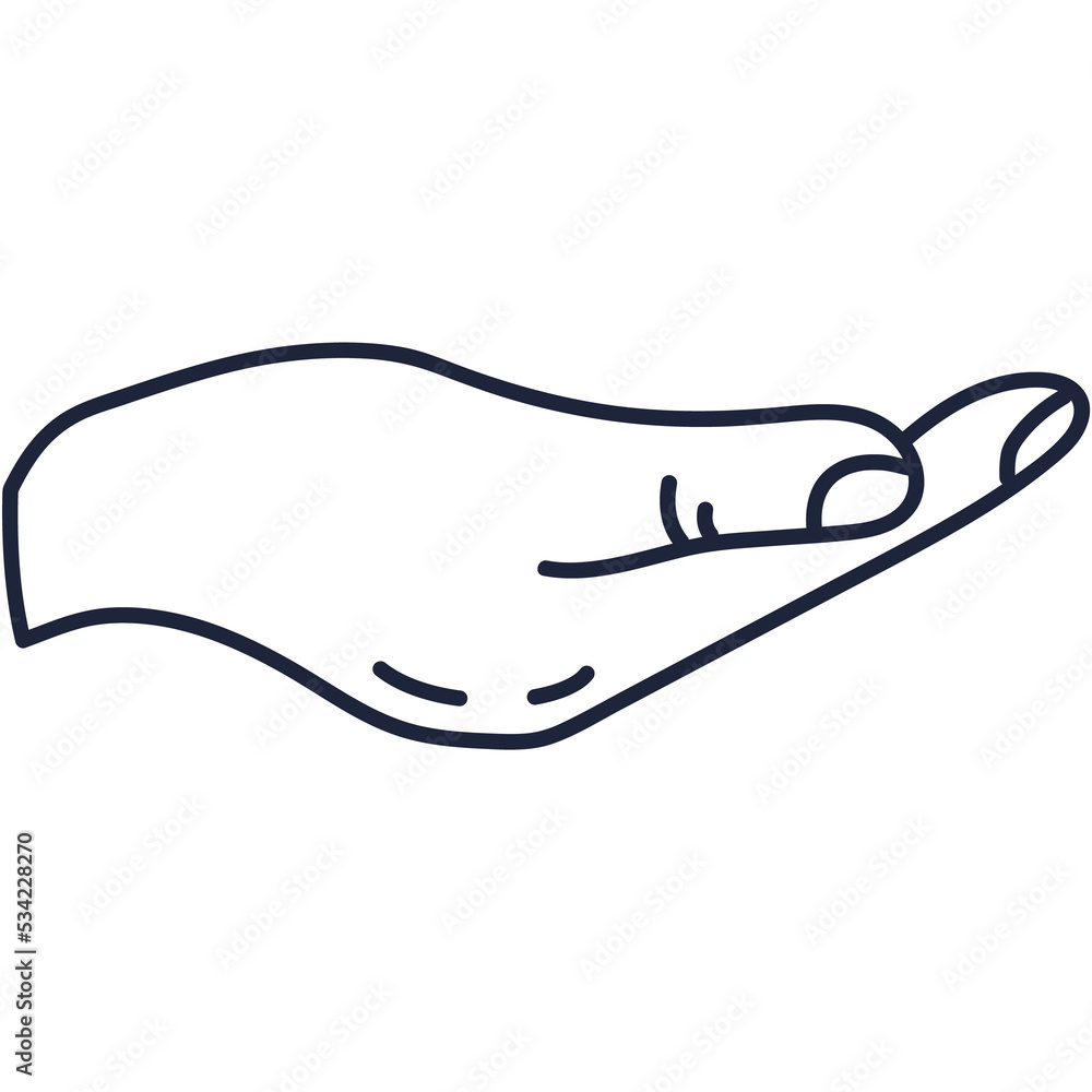 Hand line icon vector help or charity gesture Hand line icon vector help or charity gesture