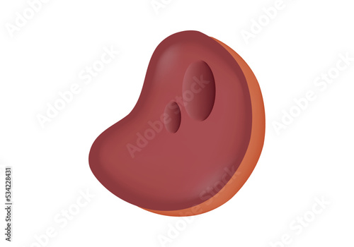 illustration of beef cutlet with mesh technique on a white background