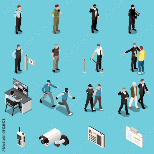 Security Service Isometric Set