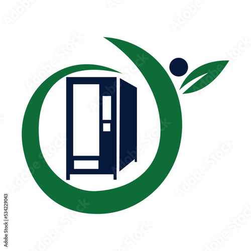 Healthy vending machines food logo template