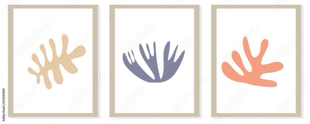 Trendy modern abstract matisse composition with geometric organic shape vector illustration
