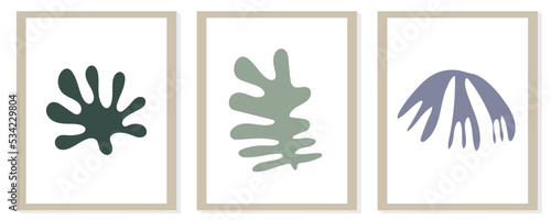 Trendy modern abstract matisse composition with geometric organic shape vector illustration