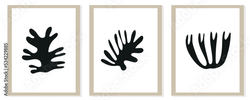 Trendy modern abstract matisse composition with geometric organic shape vector illustration
