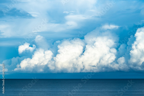 blue sky with cloud on sea, beautiful seascape panorama