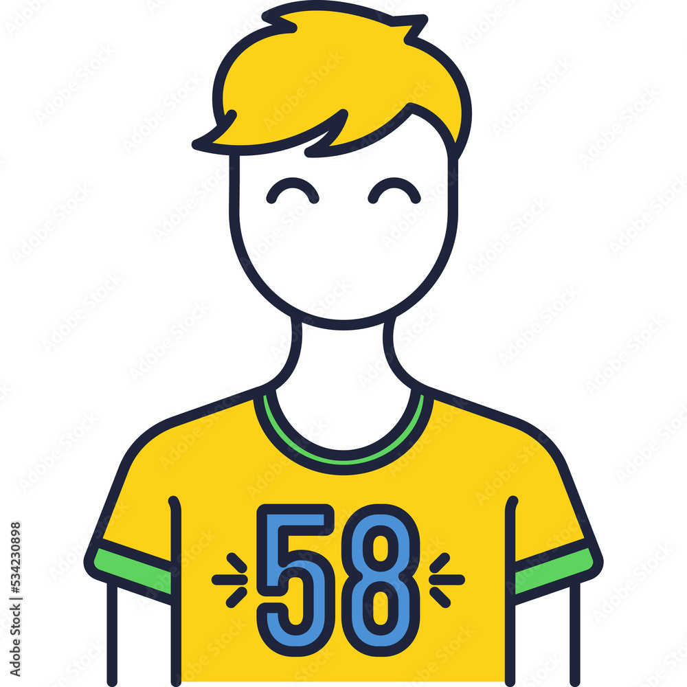Sport game player flat vector icon on white