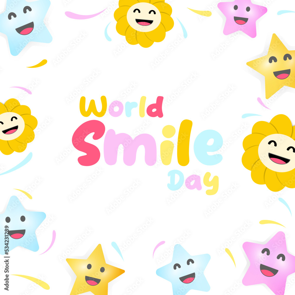 Smile Day Theme Colorful Vector Illustration