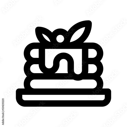 pancake icon, outline style, editable vector