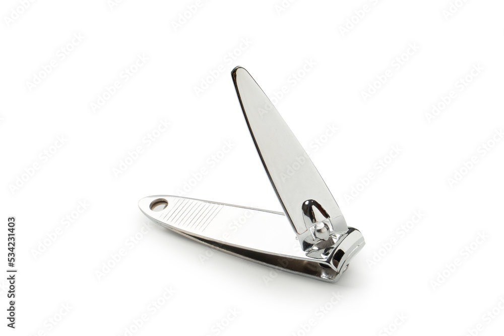 Nail Clipper Stainless Steel Silver Isolated White Background Nail Clipper Stainless Steel Silver Isolated White Background