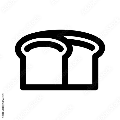 bread icon, outline style, editable vector