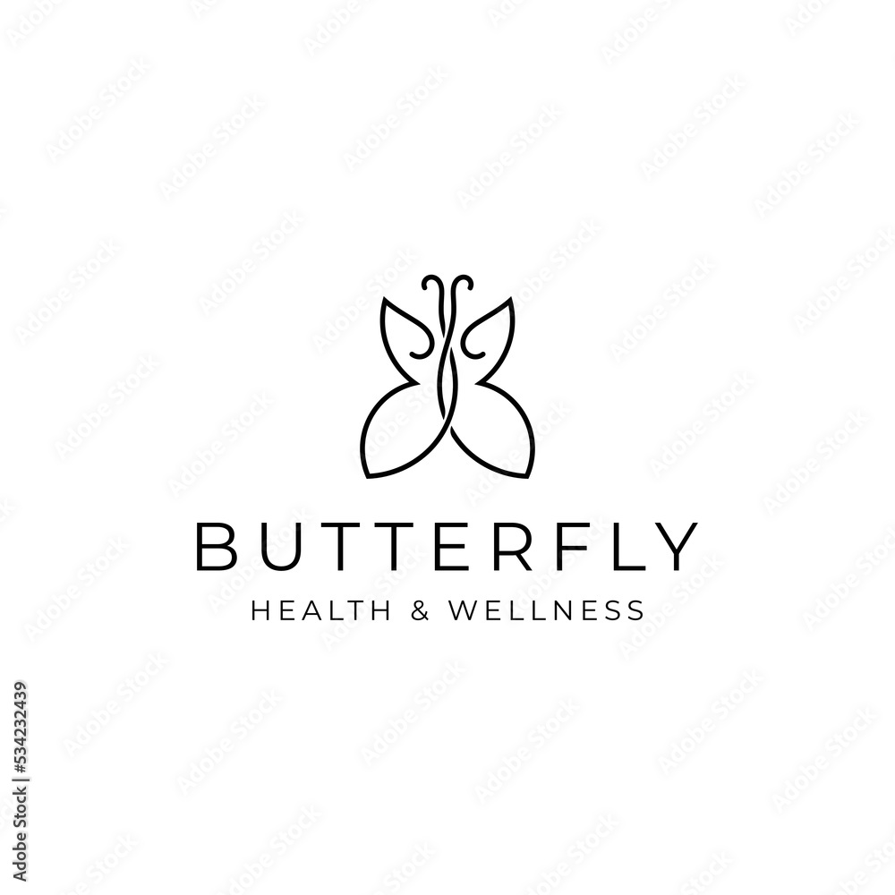 luxury minimal butterfly logo design