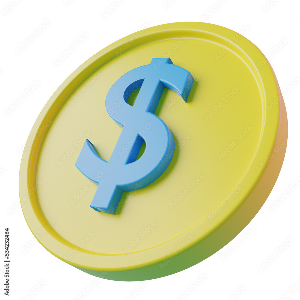 Obraz premium coin 3d icon rendering