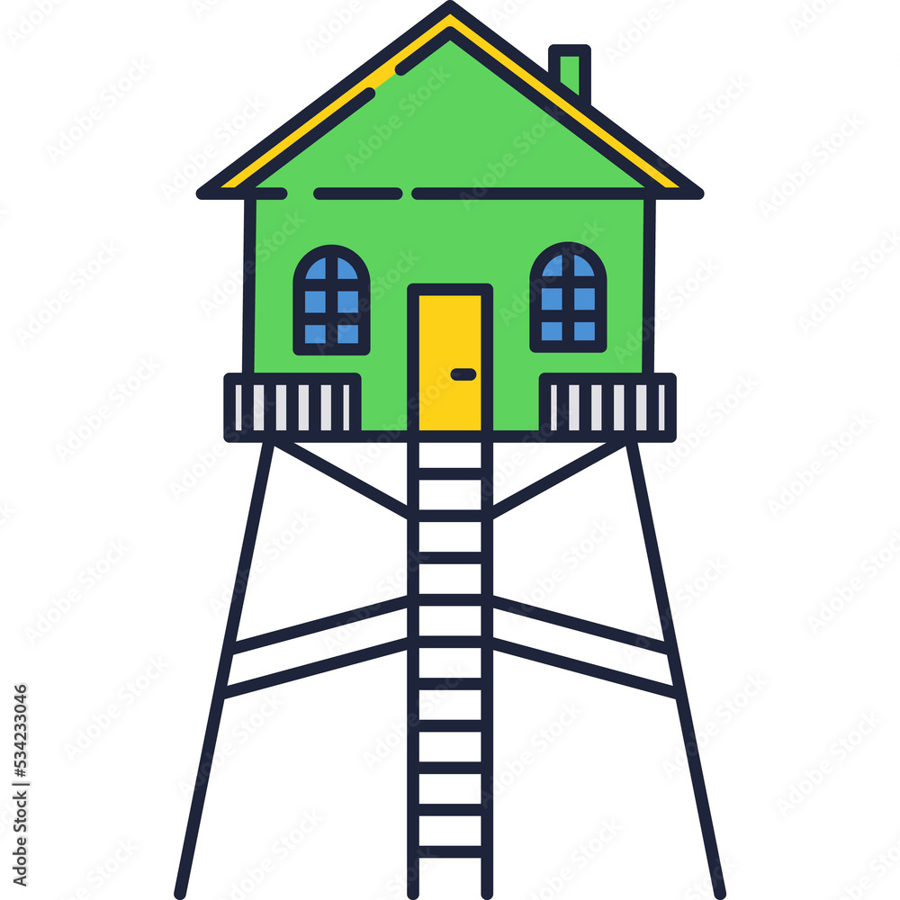 Watch tower icon observation building vector sign Watch tower icon observation building vector sign
