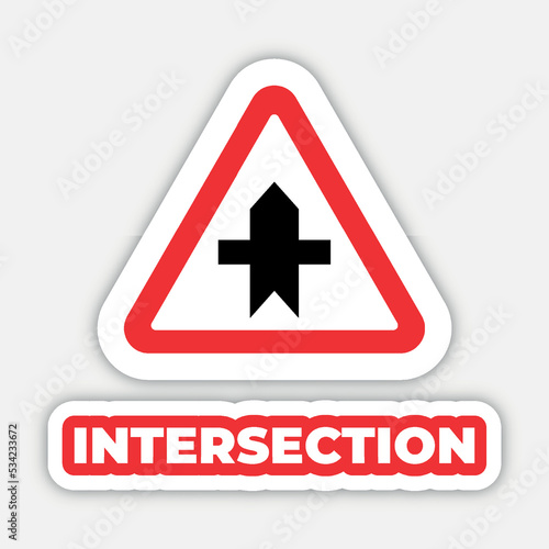 intersection traffic sign editable modern vector icon and text effect design Free Download intersection traffic sign editable modern vector icon and text effect design - GFXLoad