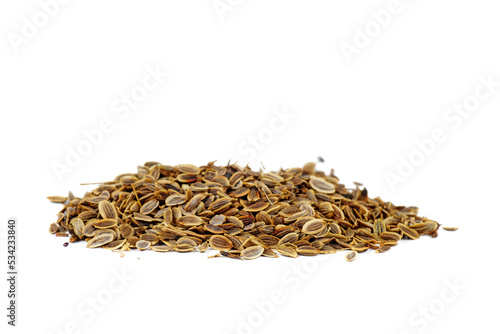 Heap dill seed isolated on white background photo