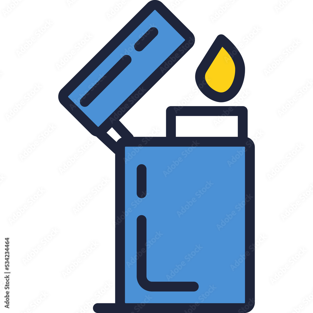 Gas fire lighter vector icon isolated on white Gas fire lighter vector icon isolated on white