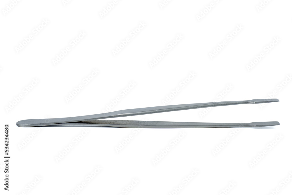 Tweezer with flat and wide tips isolated on a white background Tweezer with flat and wide tips isolated on a white background