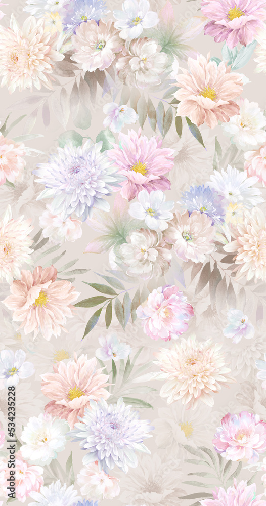 Classic Popular Flower Seamless pattern background.Perfect for wallpaper, fabric design, wrapping paper, surface textures, digital paper. Classic Popular Flower Seamless pattern background.Perfect for wallpaper, fabric design, wrapping paper, surface textures, digital paper.