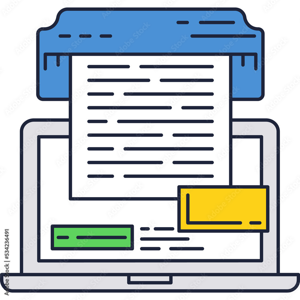Digital document printing icon flat vector symbol Digital document printing icon flat vector symbol