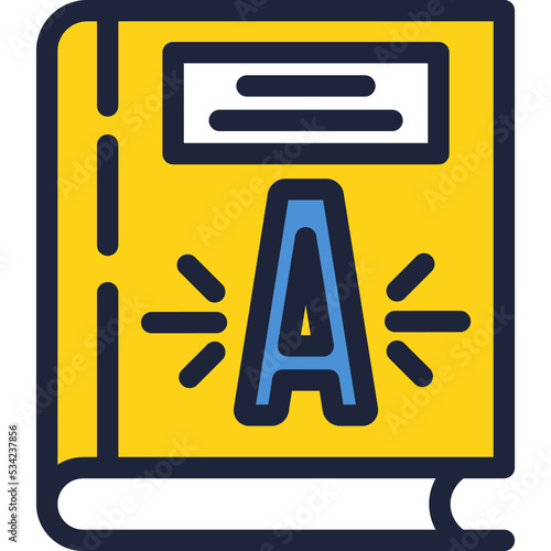 Language study icon flat vector online dictionary