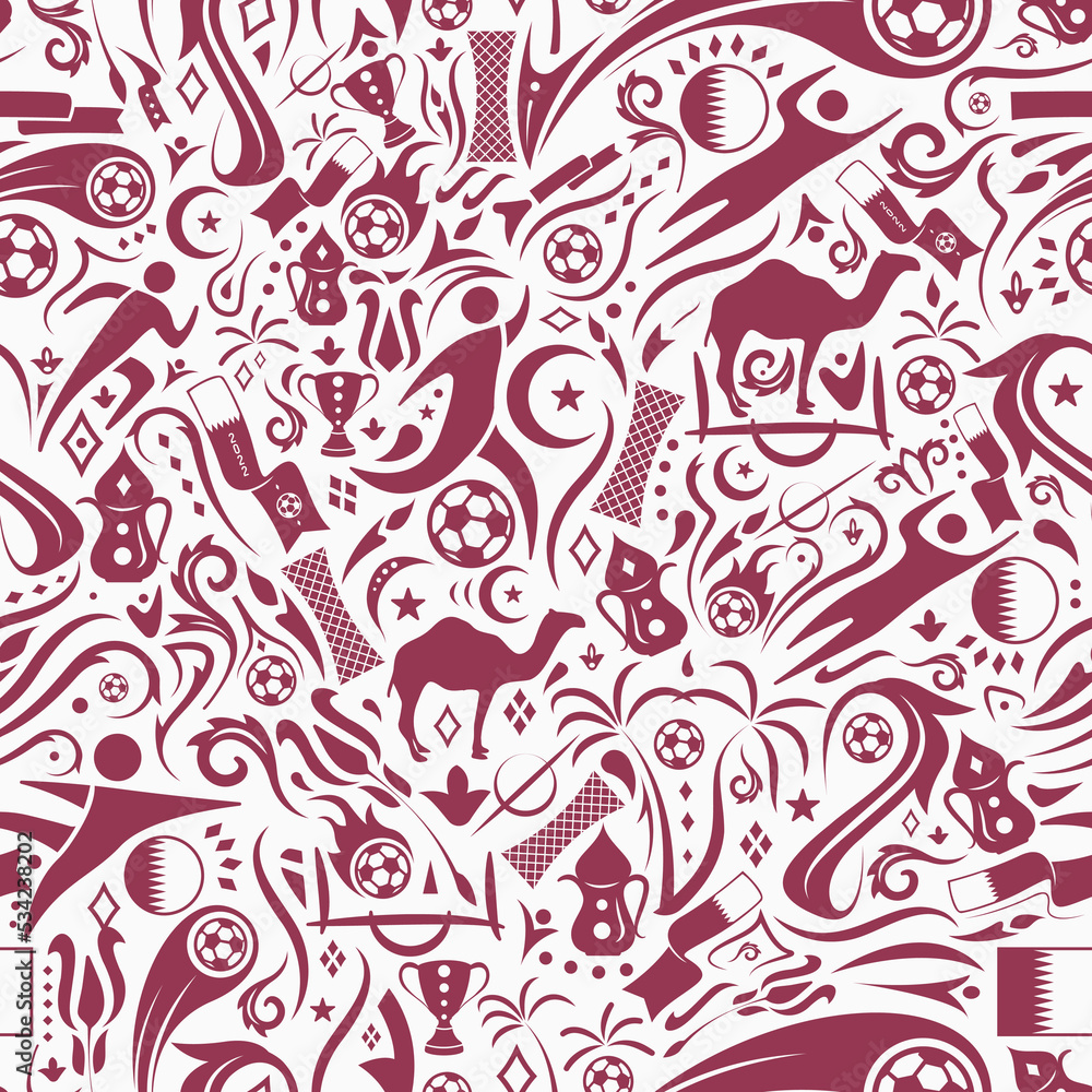 Football soccer seamless pattern white background Vector illustration