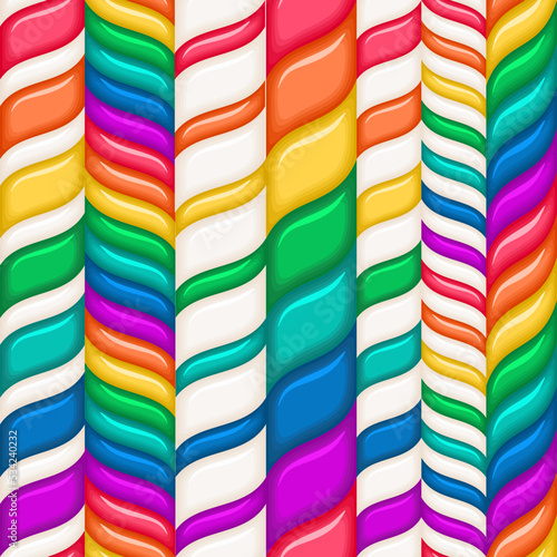 Bright holiday background. Candy cane seamless pattern.Texture for fabric, wrapping, wallpaper	