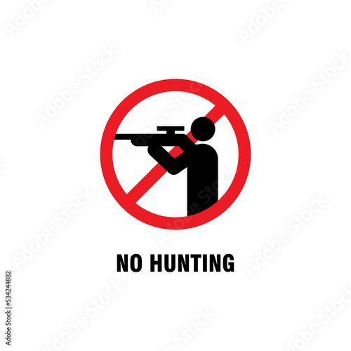 no hunting prohibition sign template vector