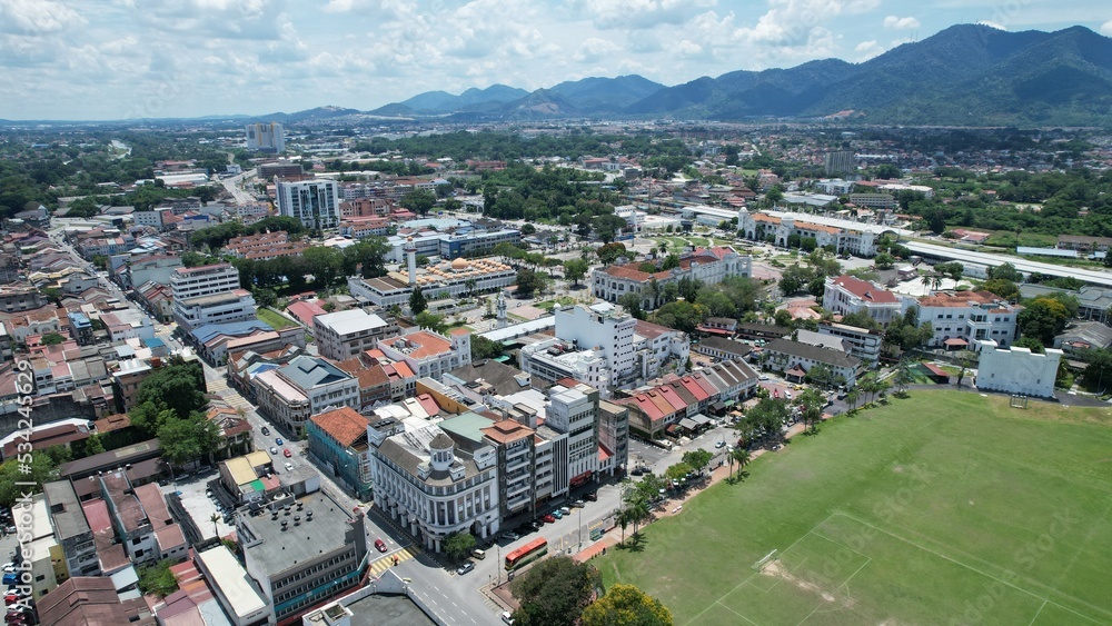 Ipoh, Malaysia - September 24, 2022: The Landmark Buildings and Tourist Attractions of Ipoh