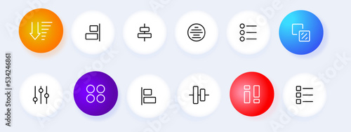 Vászonkép Menu buttons set icon