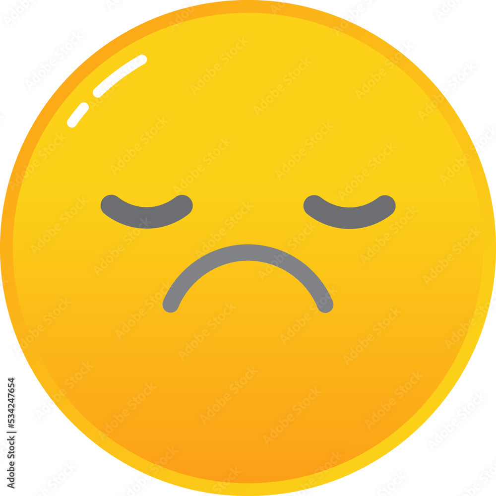 Sad emoticon icon vector unhappy smiley face Sad emoticon icon vector unhappy smiley face