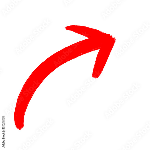red arrow up line hand drawn
