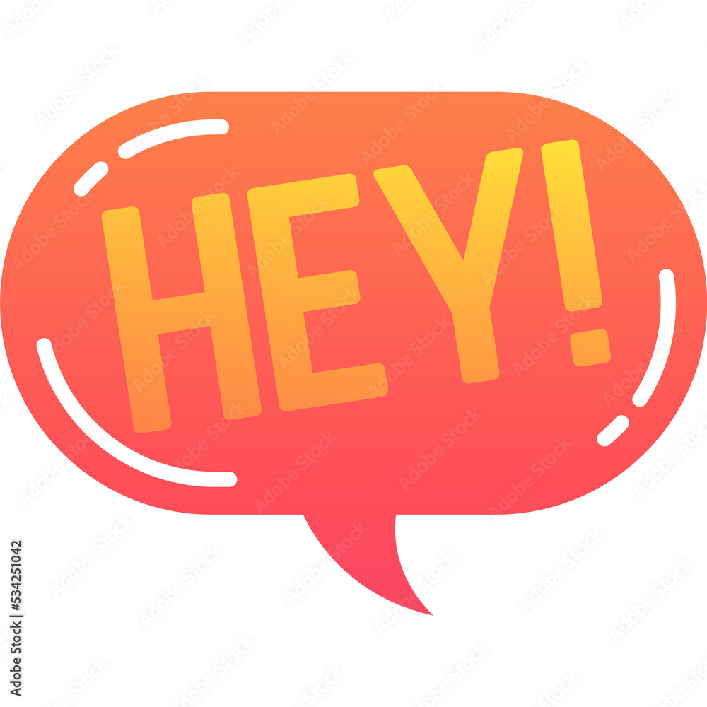 Hey speech bubble talk chat balloon vector icon Hey speech bubble talk chat balloon vector icon