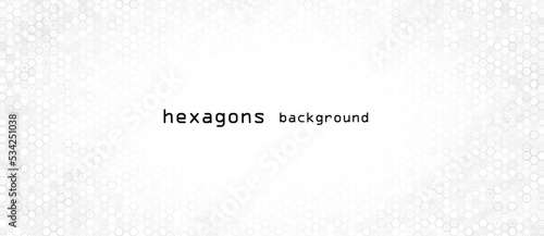 Abstract gray background with hexagons. Landing page.