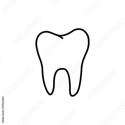 Dental line icon design vector template. Thin line symbol for web and mobile phone on white background - editable stroke vector illustration