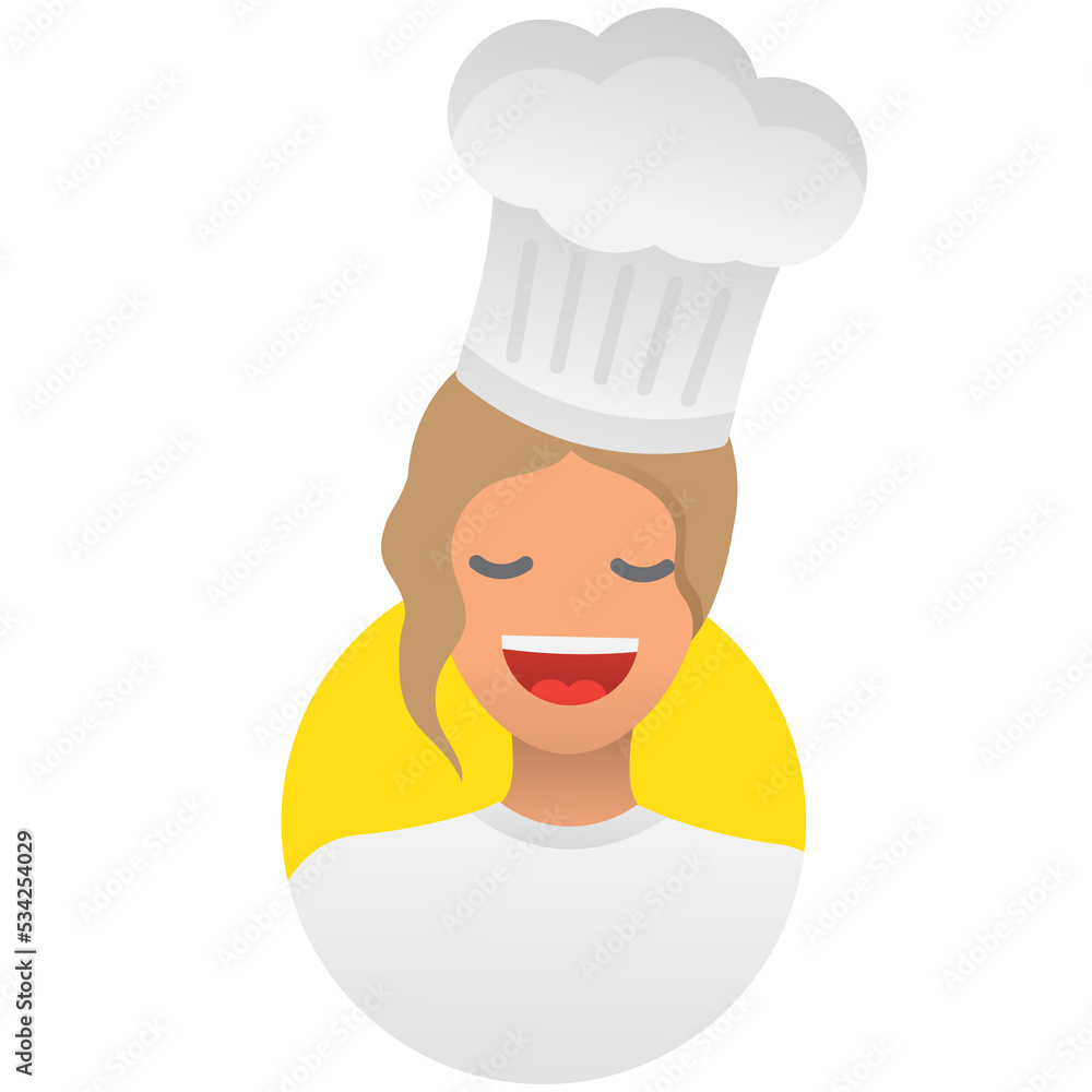 Woman chef icon female in cook hat vector Woman chef icon female in cook hat vector