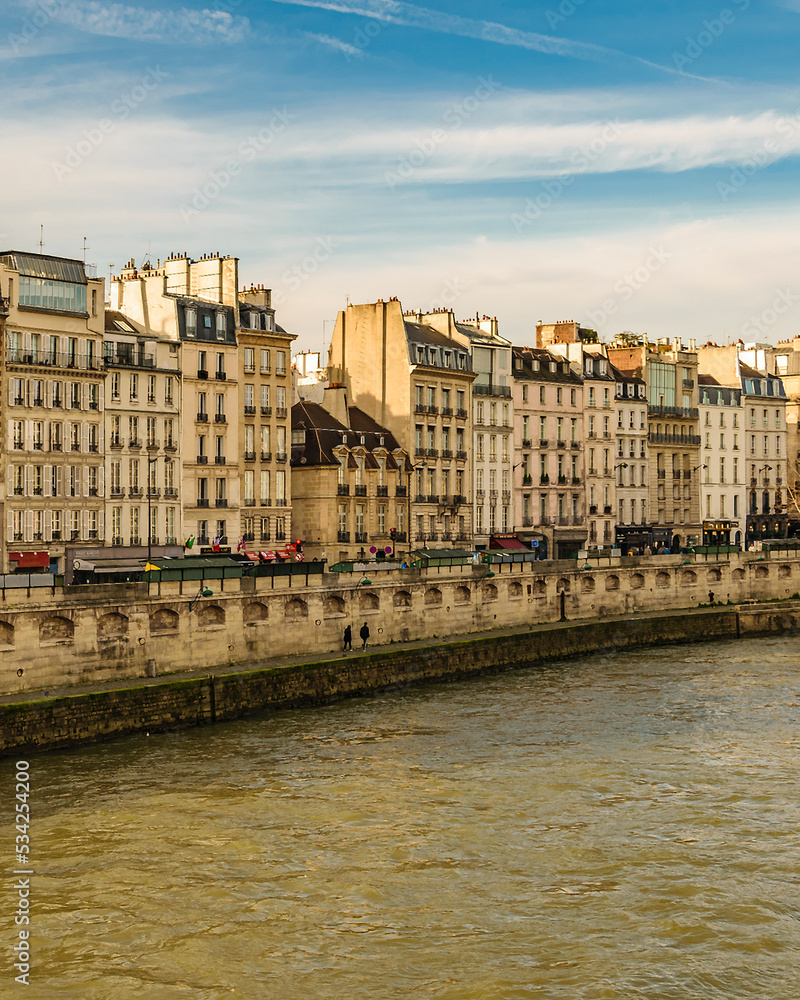 Riverfront buildings, paris, france