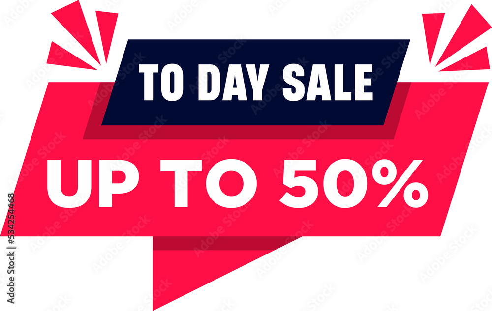 Fototapeta premium Vector Illustration Today Only Sale Sign. Up To 50 percent Off Origami Speech Bubble. Sale Label Design.