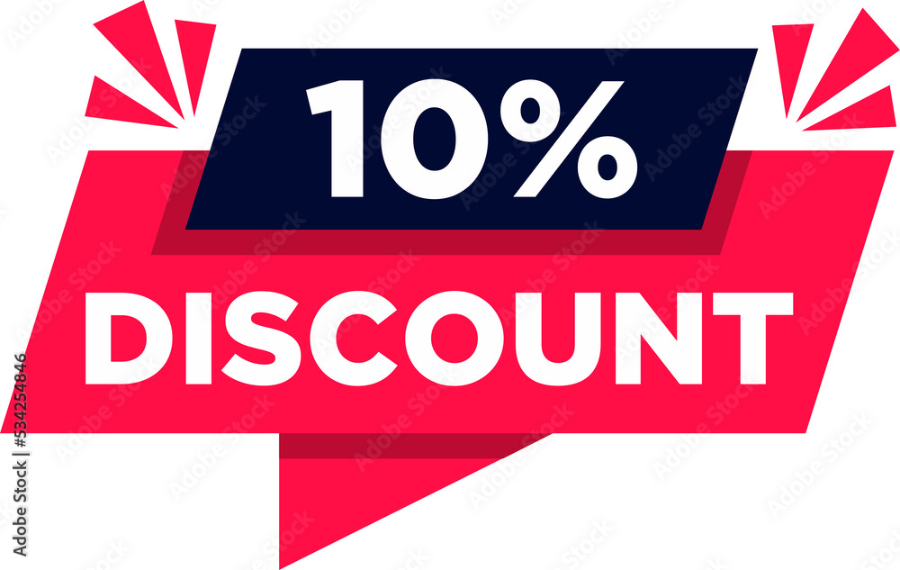Round speech bubble shape promote discount 10 percent vector illustration