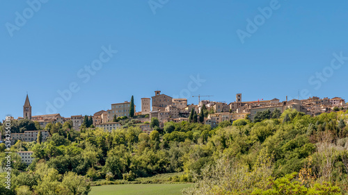 Panoramic view of the historic center of Todi  Perugia  Italy