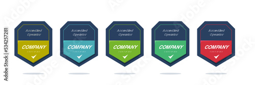 Shield badge design. Certification accredited operator mark template.