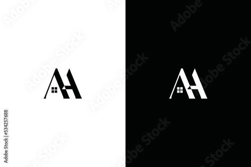 Letter AH or HA and House Logo