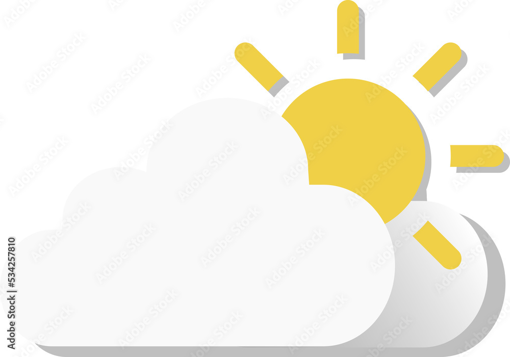 Isolated object weather icon Sunny, partly cloudy Isolated object weather icon Sunny, partly cloudy